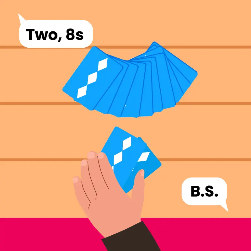 Gameplay example - player calls BS on another players turn