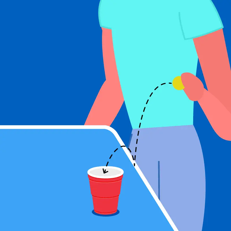 Stack Cup Explainer Image 3 - Bouncing the ball into the cup